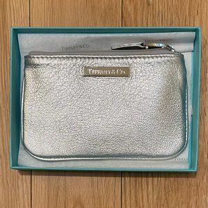 Tiffany Silver Grain Leather Coin Purse